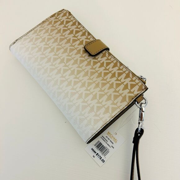 Michael Kors Wallet Jet Set Large Ombré Signature Logo Wristlet Husk - Picture 3 of 4